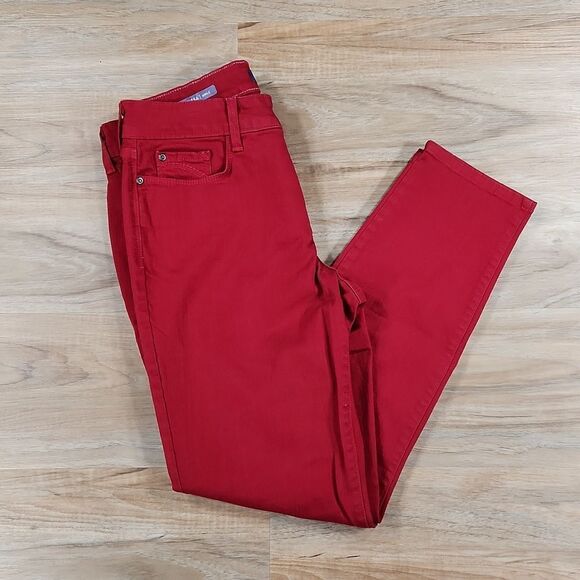 ☔️🔸️NYDJ Burgundy Clarissa Ankle Jeans Size 6/28 - Picture 1 of 9